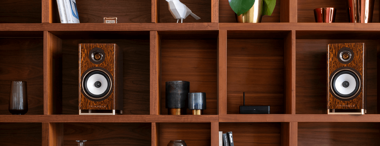 The Capella wireless bookedshelf speaker system from Triangle