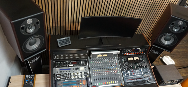 Resonance Studios' main console with Trio11 studio mains